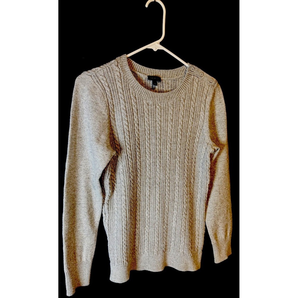Talbots Small Women's Grey Metallic Thread  Sweater Cozy Pullover Long Sleeve